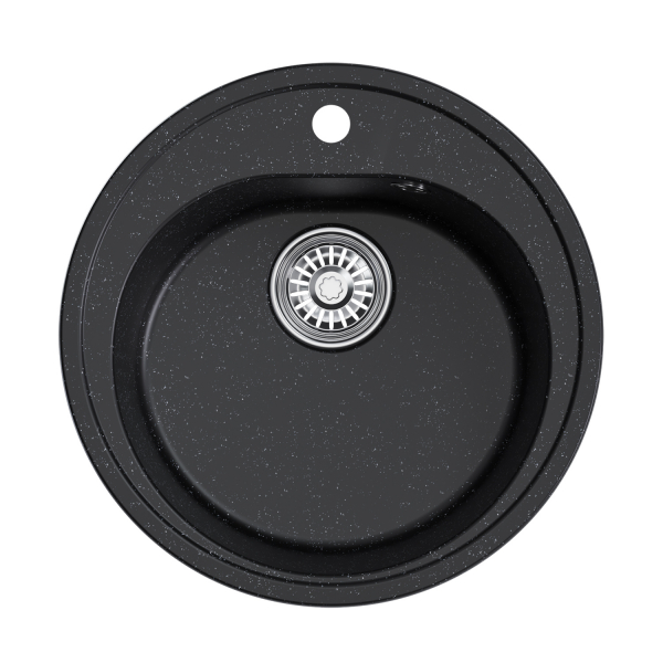 Мойкa ML-GM11 круглая, черная (308), 500мм (глуб. чаши 180)