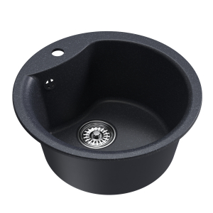 Мойкa ML-GM12 круглая, антрацит (343), 480мм (глуб. чаши 210) Ника
