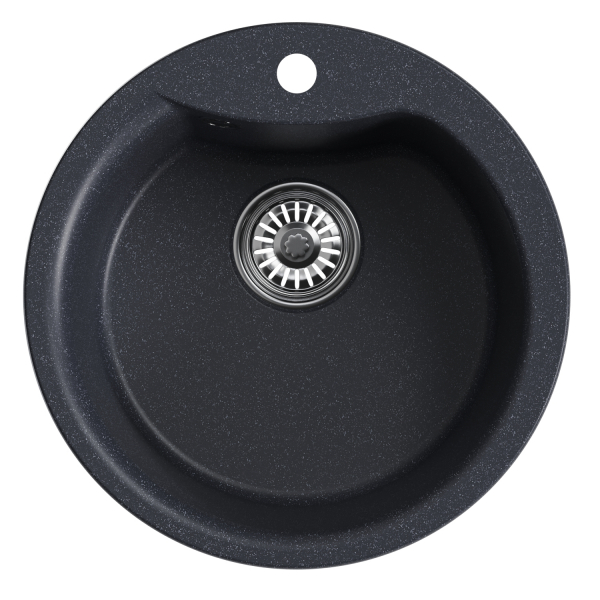 Мойкa ML-GM12 круглая, антрацит (343), 480мм (глуб. чаши 210)