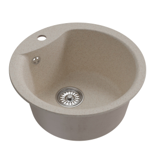 Мойкa ML-GM12 круглая, бежевая (328), 480мм (глуб. чаши 210) Ника