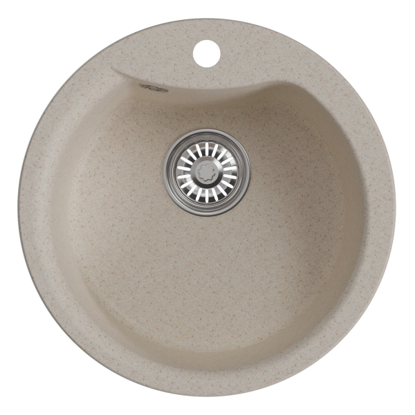 Мойкa ML-GM12 круглая, бежевая (328), 480мм (глуб. чаши 210)