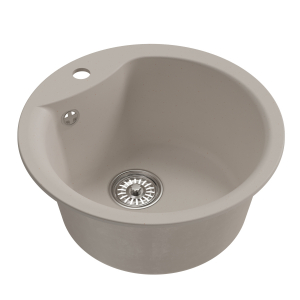 Мойкa ML-GM12 круглая, белая (331), 480мм (глуб. чаши 210) Ника