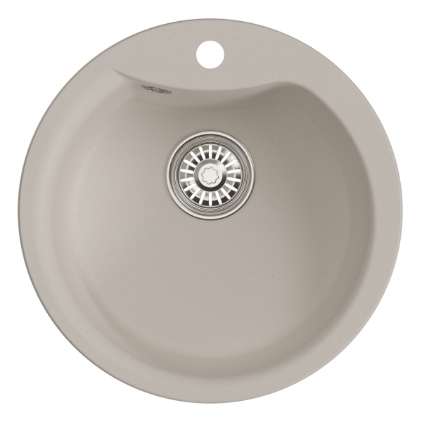 Мойкa ML-GM12 круглая, белая (331), 480мм (глуб. чаши 210)