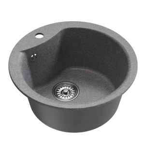 Мойкa ML-GM12 круглая, графит (342), 480мм (глуб. чаши 210) Ника