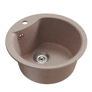 Мойкa ML-GM12 круглая, песочная (302), 480мм (глуб. чаши 210) Ника