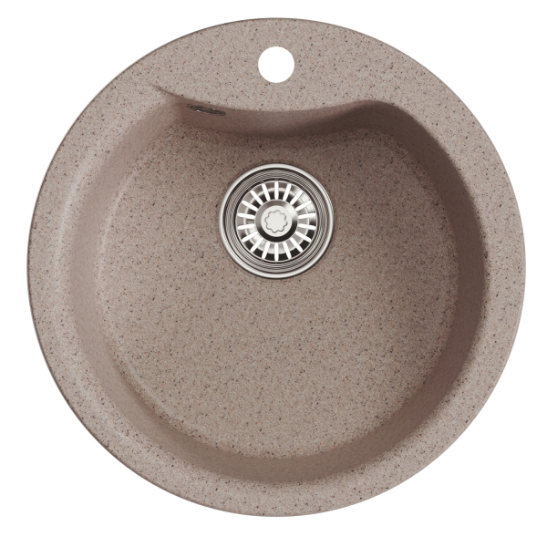 Мойкa ML-GM12 круглая, песочная (302), 480мм (глуб. чаши 210)