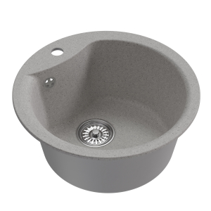 Мойкa ML-GM12 круглая, серая (310), 480мм (глуб. чаши 210) Ника