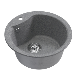 Мойкa ML-GM12 круглая, темно-серая (309), 480мм (глуб. чаши 210) Ника