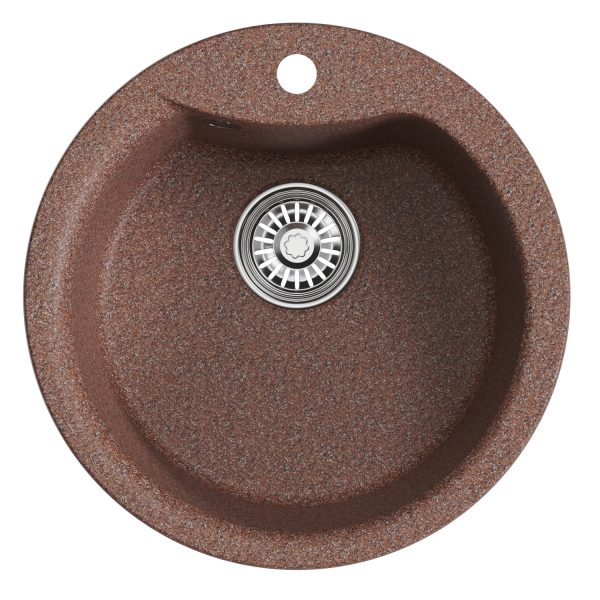 Мойкa ML-GM12 круглая, терракотовая (307), 480мм (глуб. чаши 210)