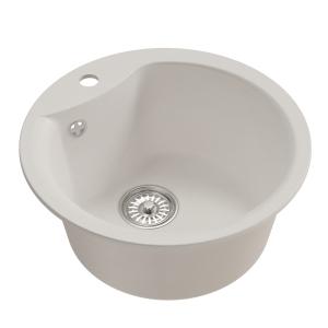 Мойкa ML-GM12 круглая, ультра-белая (341), 480мм (глуб. чаши 210) Ника