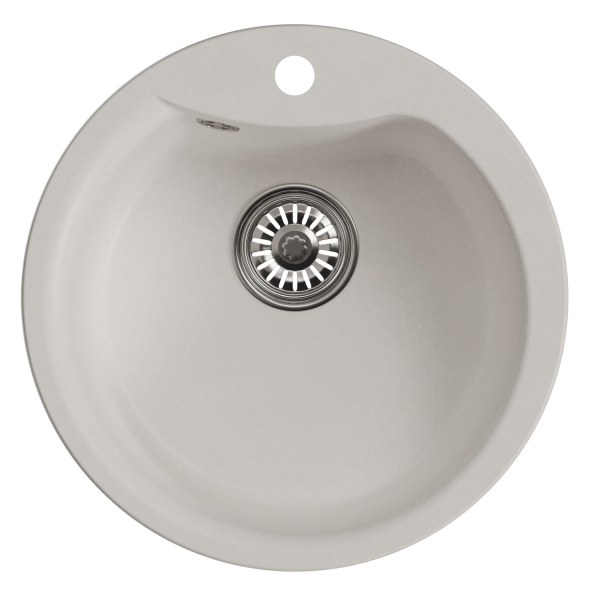 Мойкa ML-GM12 круглая, ультра-белая (341), 480мм (глуб. чаши 210)