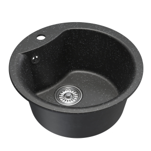 Мойкa ML-GM12 круглая, черная (308), 480мм (глуб. чаши 210) Ника