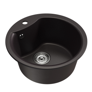 Мойкa ML-GM12 круглая, шоколад (345), 480мм (глуб. чаши 210) Ника