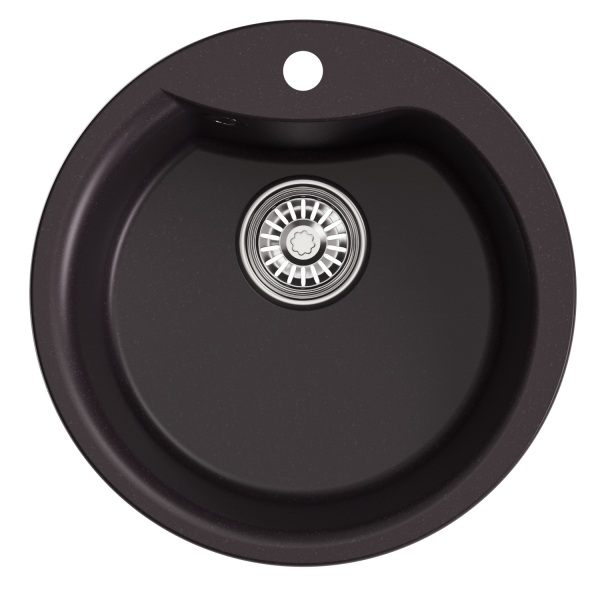 Мойкa ML-GM12 круглая, шоколад (345), 480мм (глуб. чаши 210)