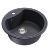 Мойкa ML-GM09 круглая, антрацит (343), 510 мм (глуб. чаши 190) Ника