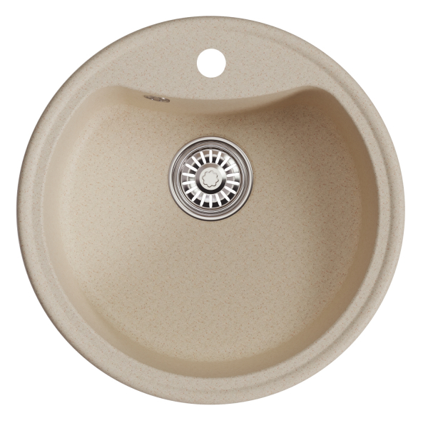 Мойкa ML-GM09 круглая, бежевая (328), 510 мм (глуб. чаши 190)