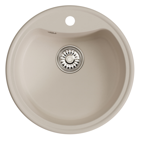 Мойкa ML-GM09 круглая, белая (331), 510 мм (глуб. чаши 190)