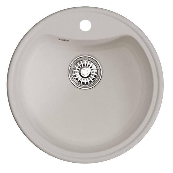 Мойкa ML-GM09 круглая, ультра-белая  (341), 510 мм (глуб. чаши 190)
