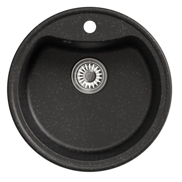 Мойкa ML-GM09 круглая, черная (308), 510 мм (глуб. чаши 190)