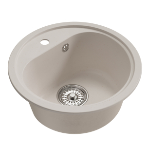 Мойкa ML-GM10 круглая, белая (331), 440мм (глуб. чаши 180) Ника