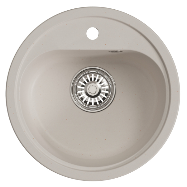 Мойкa ML-GM10 круглая, белая (331), 440мм (глуб. чаши 180)