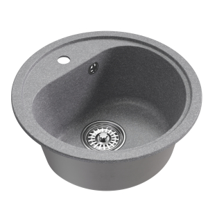 Мойкa ML-GM10 круглая, графит (342), 440мм (глуб. чаши 180) Ника