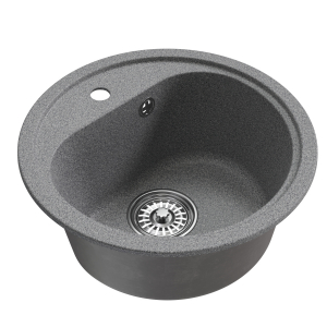 Мойкa ML-GM10 круглая, темно-серая (309), 440мм (глуб. чаши 180) Ника