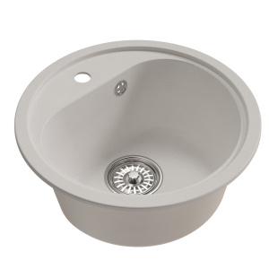 Мойкa ML-GM10 круглая, ультра-белая (341), 440мм (глуб. чаши 180) Ника