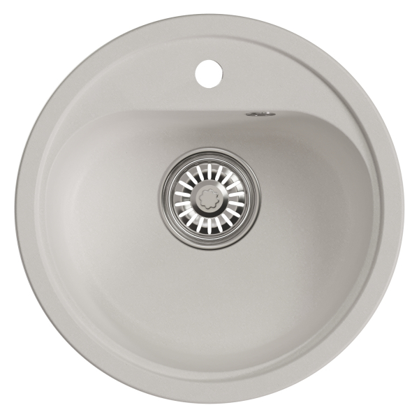 Мойкa ML-GM10 круглая, ультра-белая (341), 440мм (глуб. чаши 180)