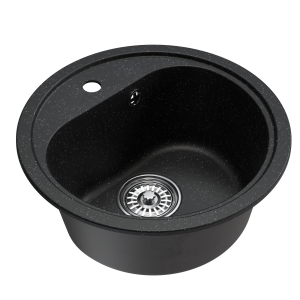 Мойкa ML-GM10 круглая, черная (308), 440мм (глуб. чаши 180) Ника