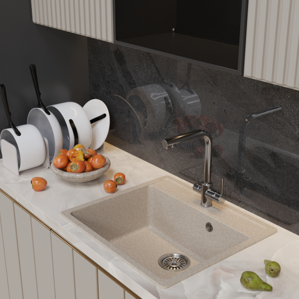 Мойка ML-GM15 бежевая (328), 560*500*180мм