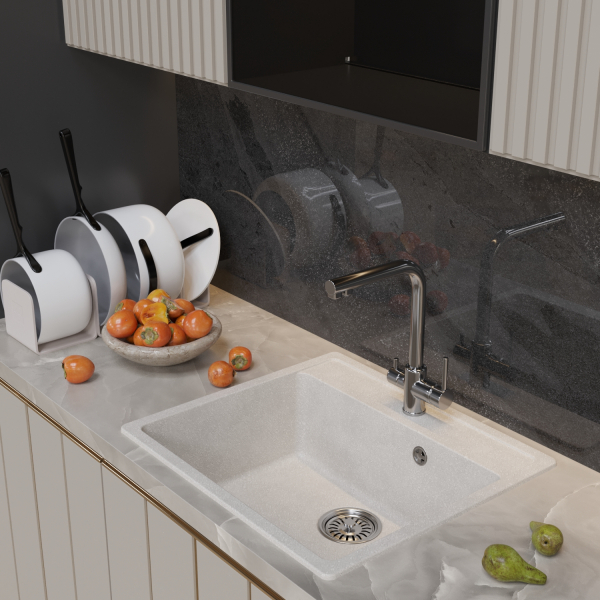 Мойка ML-GM15 ультра-белая  (341), 560*500*180мм