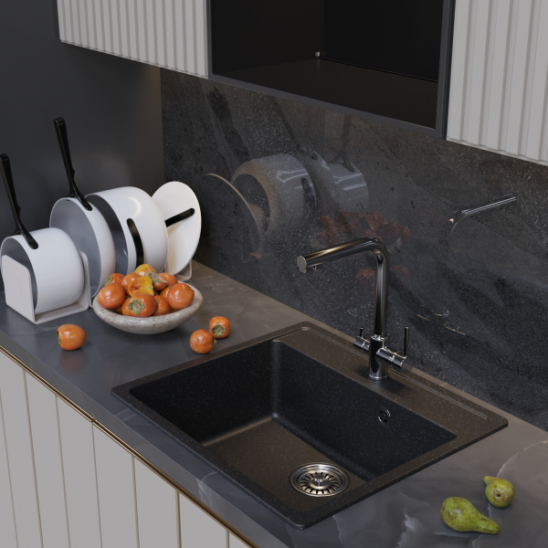 Мойка ML-GM15 черная (308), 560*500*180мм