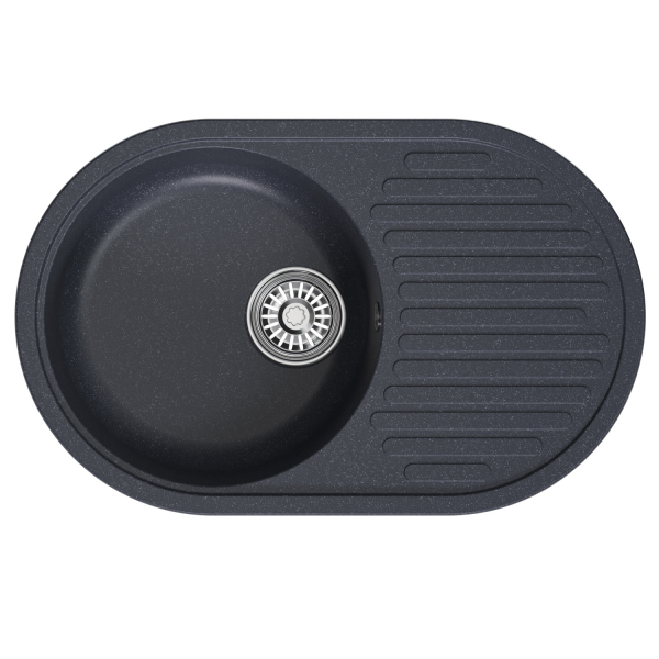 Мойка ML-GM16 овальная с крылом, антрацит (343), 730*460*180мм