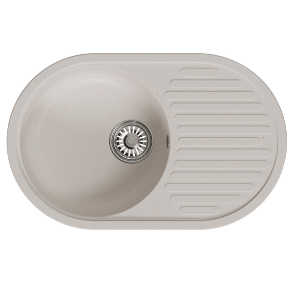 Мойка ML-GM16 овальная с крылом, белая (331), 730*460*180мм