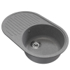Мойка ML-GM16 овальная с крылом, графит (342), 730*460*180мм Ника