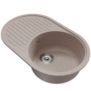 Мойка ML-GM16 овальная с крылом, песочная (302), 730*460*180мм Ника