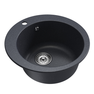 Мойкa ML-GM13 круглая, антрацит (343), 495мм (глуб. чаши 200) Ника