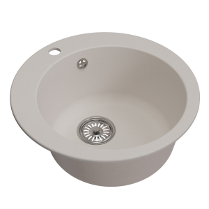 Мойкa ML-GM13 круглая, белая (331), 495мм (глуб. чаши 200) Ника
