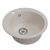 Мойкa ML-GM13 круглая, белая (331), 495мм (глуб. чаши 200) Ника