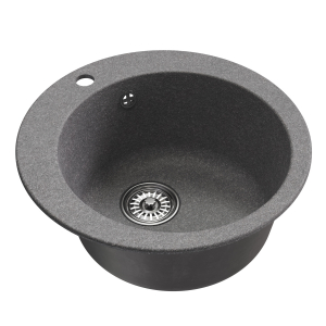 Мойкa ML-GM13 круглая, графит (342), 495мм (глуб. чаши 200) Ника
