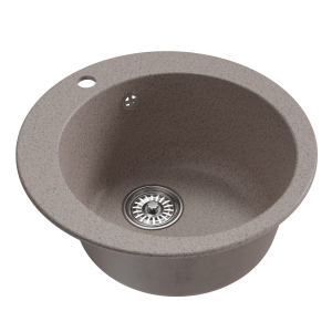 Мойкa ML-GM13 круглая, песочная (302), 495мм (глуб. чаши 200) Ника