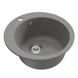 Мойкa ML-GM13 круглая, темно-серая (309), 495мм (глуб. чаши 200) Ника