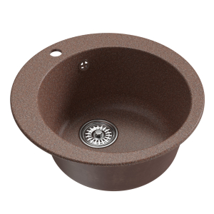 Мойкa ML-GM13 круглая, терракотовая (307), 495мм (глуб. чаши 200) Ника