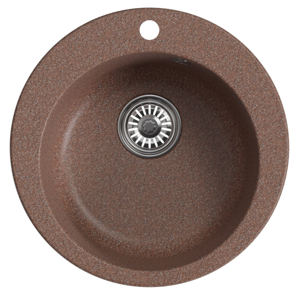 Мойкa ML-GM13 круглая, терракотовая (307), 495мм (глуб. чаши 200)