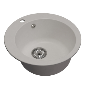 Мойкa ML-GM13 круглая, ультра-белая  (341), 495мм (глуб. чаши 200) Ника