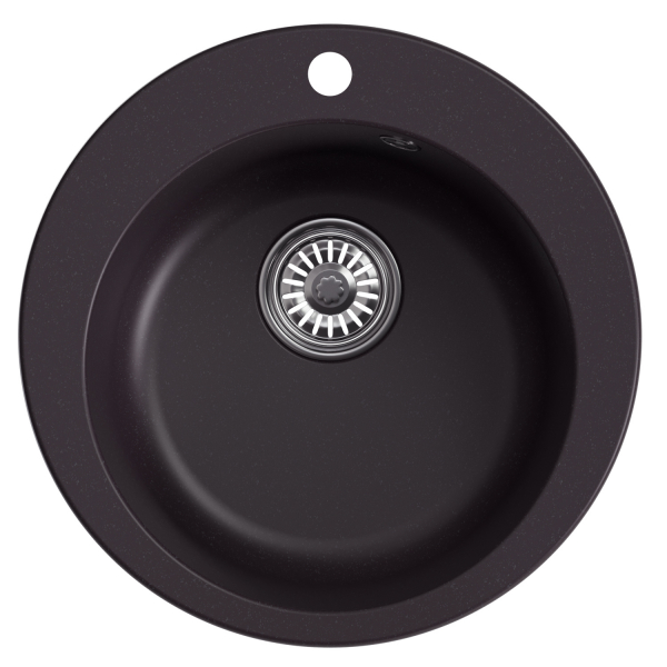 Мойкa ML-GM13 круглая, шоколад (345), 495мм (глуб. чаши 200)