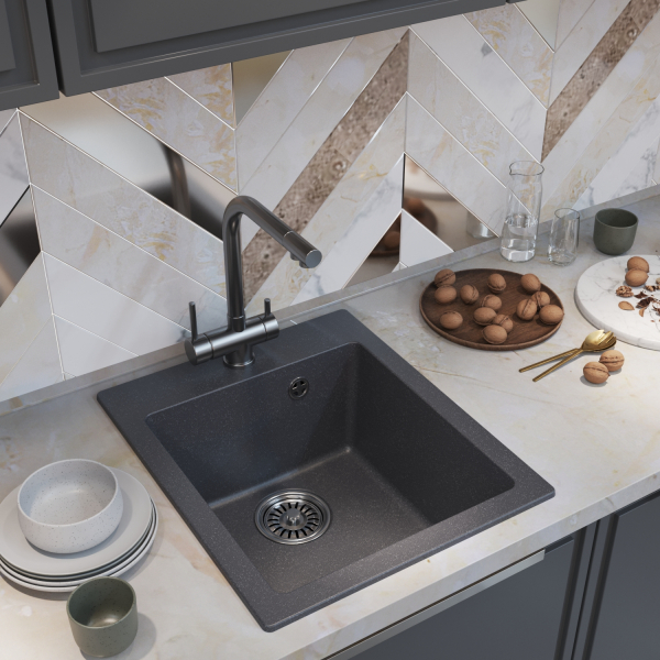 Мойка ML-GM14 антрацит (343), 420*500*190мм