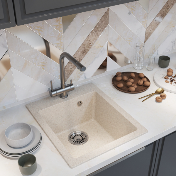 Мойка ML-GM14 бежевая (328), 420*500*190мм