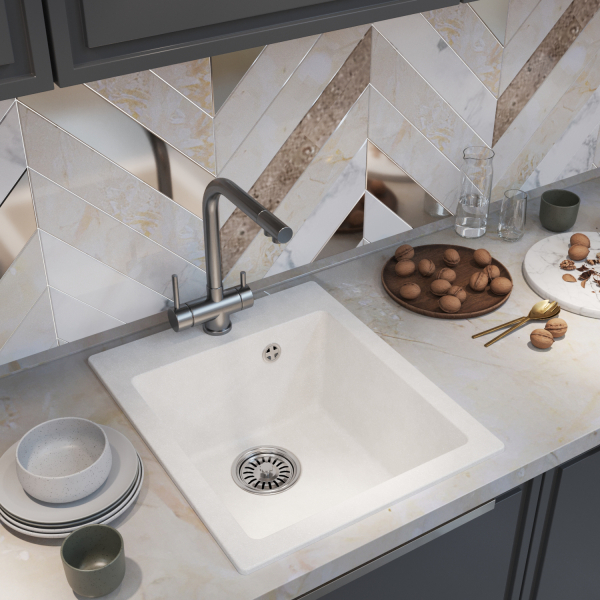 Мойка ML-GM14 ультра-белая  (341), 420*500*190мм